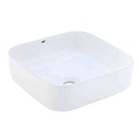 Cuba para Banheiro Cerâmica de Apoio Lavabo Quadrada 39cm Branca Eco