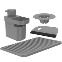 Kit 4 Organizadores De Pia Dispenser Rodinho Filtro Para Ralo E Escorredor De Copos Chumbo Ou - KTE055CHF