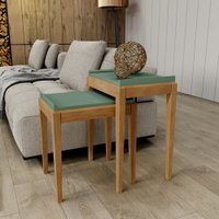 Kit 2 Mesas De Apoio Milão Finestra Verde/Freijo - 2910BF