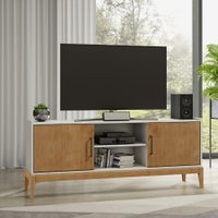 Rack Milão 2 Portas Finestra Off White/Freijo - 2917BF