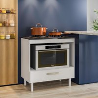 Balcão Cooktop 1 Gaveta Nicioli Branco/Branco - 11382.20.15