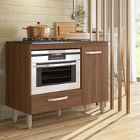 Balcão Cooktop Fit 1 Porta 1 Gaveta Nicioli Branco/Branco - 2954.20.1
