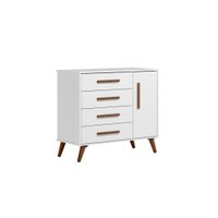 Cômoda Encanto Com Sapateira 4 Gavetas Qmovi Branco/Branco - 3825.91