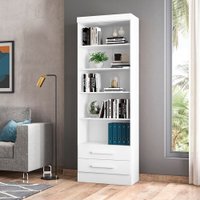 Estante Livreiro Com 4 Prateleiras Qmovi Branco/Branco - 3420.37