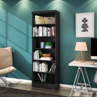 Estante Livreiro Multiuso Qmovi Preto Fosco - 1404.5