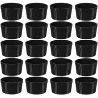 Conjunto 20 Ramekins Pretos Canelados 200ml Potes Bowls Uno Coza em Polipropileno