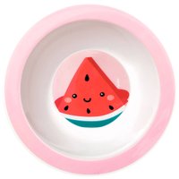 Pratinho Infantil Bowl Fundo 16,5cm Introdução Alimentar Frutti Melancia Buba Rosa
