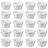 20 Ramekins Brancos Coza Canelados 90ml Plástico Molheira Bowls Pequenos Uno