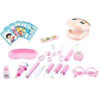 Kit Dentista Infantil 16 Peças Fênix Brinquedo Infantil Educativo Odontologia Rosa