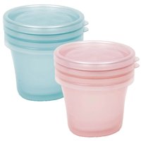 Kit 3 Potes Infantis Papinha Tampa 150ml BPA Free Buba Freezer Microondas Colorido