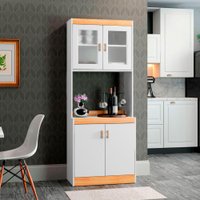 Balcão Forno Ditália 4 Portas BA-125 Branco/Carvalho