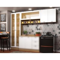 Armário de Cozinha Completo Ditália Denver 3 Peças D8 Riviera/Branco