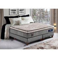 Cama Box Queen Colchão Euro Pillow +Box 158x198x60 Molas Ensacadas Cama inBox Frost ThermoGel Living