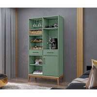 Cristaleira Adega Milão Com Porta E Gaveta Finestra Verde/Freijo - 2920BF