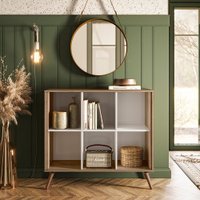 Armário Organizador Retro 6 Nichos  Carvalho Rustico/Branco - 3955.5 Qmovi