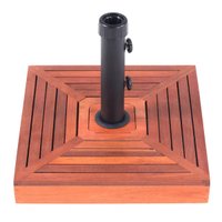 Base para Ombrelone Quadrada Suporte de Concreto Madeira 25kg Bel Para Guarda Sol Sombreiro