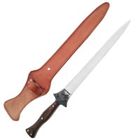 Adaga Javalizeira Punhal Monobloco Aço Inox 420C Cabo Madeira 12' Facas Zanline