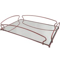 Bandeja Decorativa Espelhada Retangular Grande 45cm Rose Gold Duler MS Aramados