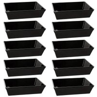 10 Travessas Retangular 3l Preta Grande Servir a Mesa Salada Sobremesa Risoto Petisco Coza 101830008X10