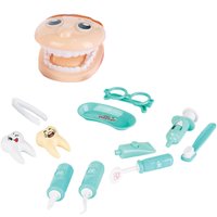 Kit Dentista Infantil Educativo Fênix Brinquedo de Criança Dentadura 12 peças Verde Água - 7896462005218
