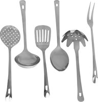 6 Utensílios de Cozinha Brinox Pegador de Massa Concha Colher Arroz Garfo Trinchante - 208030