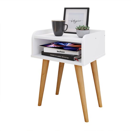 Mesa de Cabeceira Versátil Mesinha Lateral Apoio Nicho Decoração Quarto Sala Up - Branco - Lojas RPM