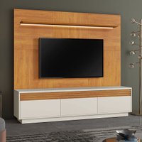 Painel Nápolis e Rack Madrid C/Led 3 Portas Básculas TV 75