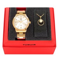 Kit Relógio Feminino Tuguir Analógico TG147 - Dourado com Brinde