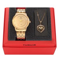 Kit Relógio Feminino Tuguir Analógico W2124 - Dourado com Brinde
