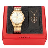 Kit Relógio Feminino Tuguir Analógico W2122 - Dourado e Prata com Brinde
