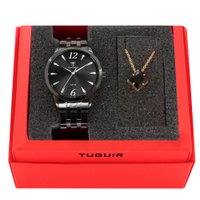 Kit Relógio Feminino Tuguir Analógico TG141 - Preto com Brinde