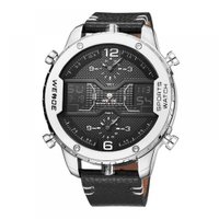 Relógio Masculino Weide AnaDigi WH-6401 - Preto e Prata