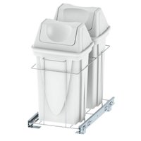 Lixeira de Cozinha Deslizante Corrediças Telescópicas Dupla 14L Branco Armário Móvel 47 x 28,4 x 51 cm - Dimec