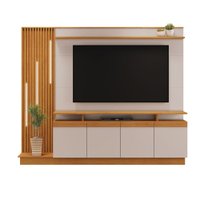 Estante Home para TV até 65 Polegadas 4 Portas Absoluto JCM Cinamomo/Off