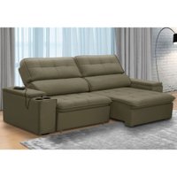 Sofa Ferguile Genebra 3 Lugares Com Porta Para USB Bege - TEC12021