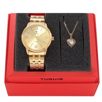 Kit Relógio Feminino Analógico W2125 Dourado com Brinde - Tuguir