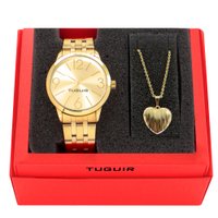Kit Relógio Feminino Analógico Dourado com Brinde TG148 - Tuguir