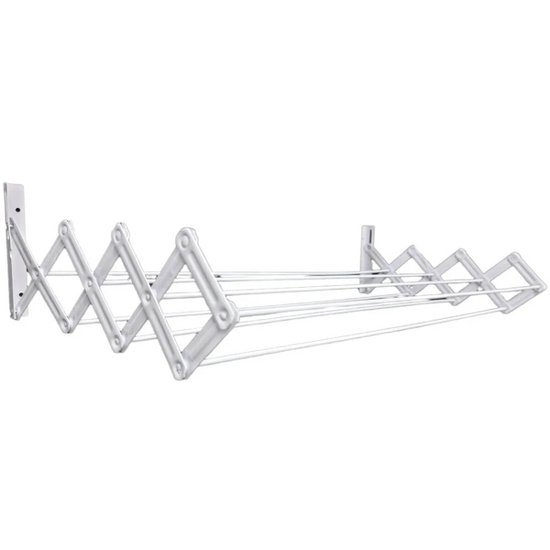 Varal de Roupa Sanfonado Retrátil de Parede Dobrável para Apartamento 80cm Secalux Branco