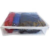 Organizador de Mala Capa Protetora  para Roupas 30x35x10cm em Plástico e EVA Branco