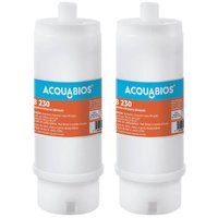 Kit 2 Refil de Reposição Filtro POU Acqua AB230 Tripla Filtração Carvão Ativo Acquabios 1 2'