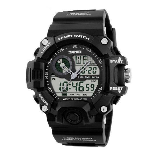 Relógio Masculino Skmei AnaDigi 1029 - Preto e Branco