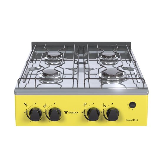 Fogao a Gas Portatil 4 Bocas Venax Grand Petit Vetro Amarelo