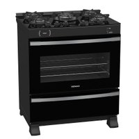 Fogao a Gas 5 Bocas Venax Maxi Vitreo Preto