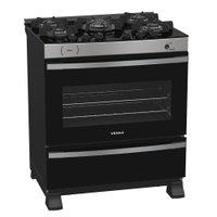 Fogao a Gas 5 Bocas Venax Maxi Vitreo Inox