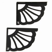 Mãos Francesas de Prateleira 20cm Flor de Leque Preta Aço Decorativa Zarg