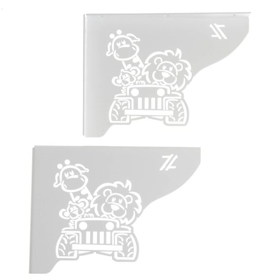 Mãos Francesas Decorativas 20cm Menino Safari Branco Aço para Prateleira Pequena