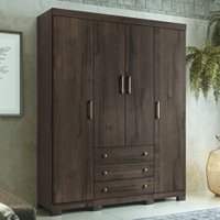 Guarda Roupa 4 Portas 3 Gavetas com Pés Santos Sonata Andirá