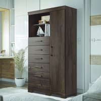 Cômoda Multiuso 1 Porta 6 Gavetas com Pés Marabá Santos Andirá - Ébano
