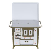 Fogao a Lenha N 2 Renaissance  Branco Flor Aluminio Fundido Polido FGSRAL2.CT.BR.FL
