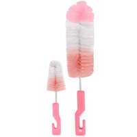 Kit Escova para Limpar Mamadeira com Esponja e Escova para Limpeza de Bico Buba Rosa